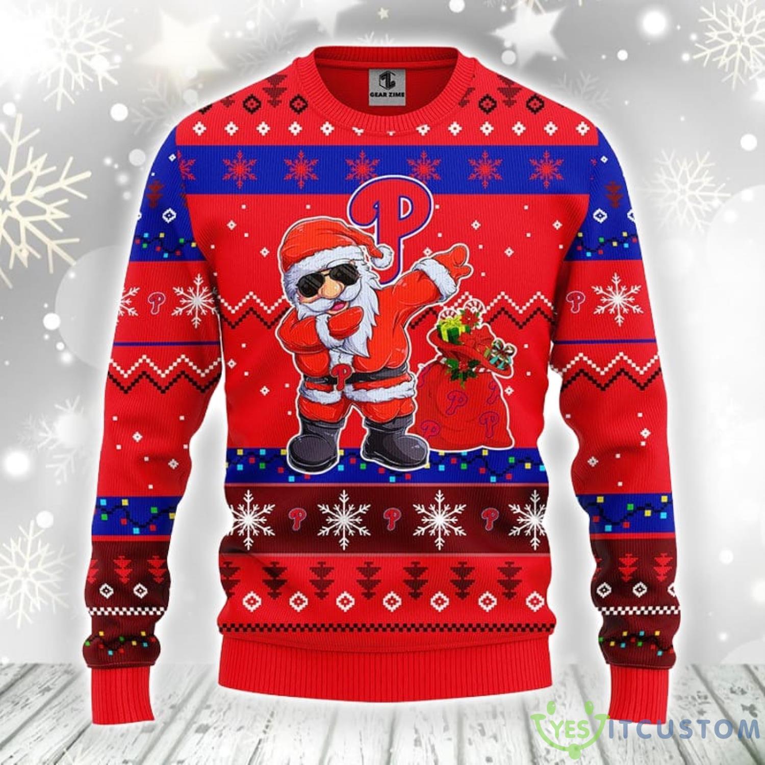 Philadelphia Phillies Dabbing Santa Claus Christmas Ugly Sweater 3D Christmas Xmas Sweater 3 Philadelphia Phillies Dabbing Santa Claus Christmas Ugly Sweater 3D Christmas Xmas Sweater Product Photo 1