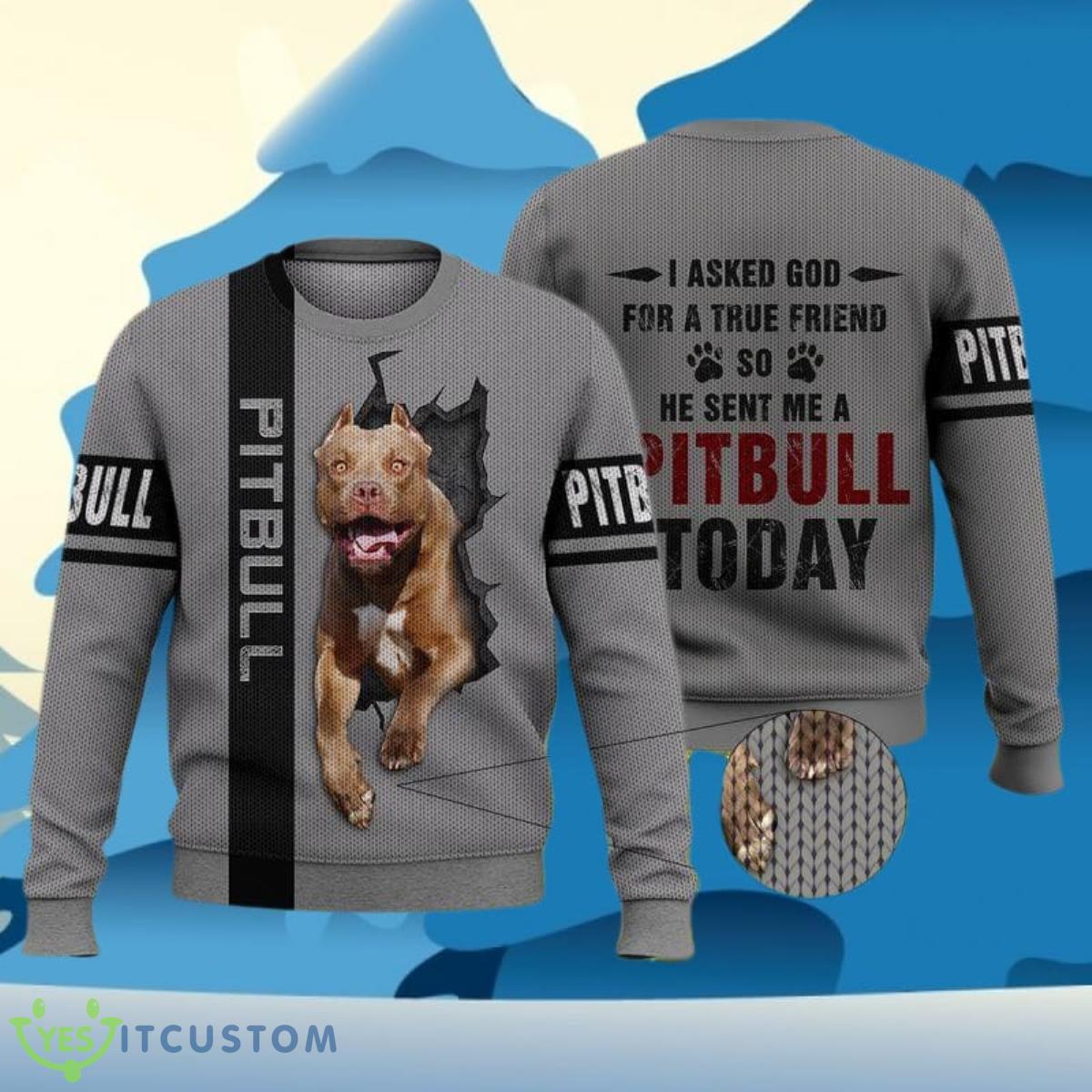 Pitbull Dog Ugly Christmas Sweater Style Gift For Men And Women 3 Pitbull Dog Ugly Christmas Sweater Style Gift For Men And Women Product Photo 1