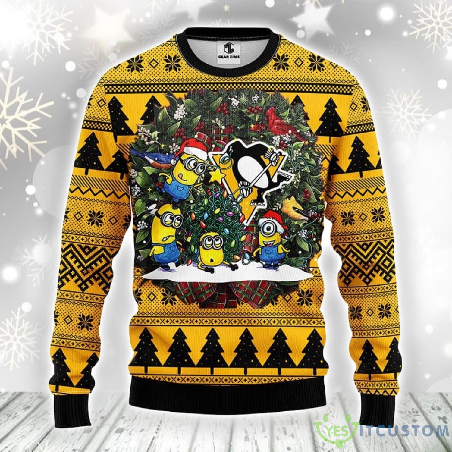 Pittsburgh Penguins Minion Christmas Ugly Sweater Best Christmas Gift For Sport Fans 3 Pittsburgh Penguins Minion Christmas Ugly Sweater Best Christmas Gift For Sport Fans Product Photo 1