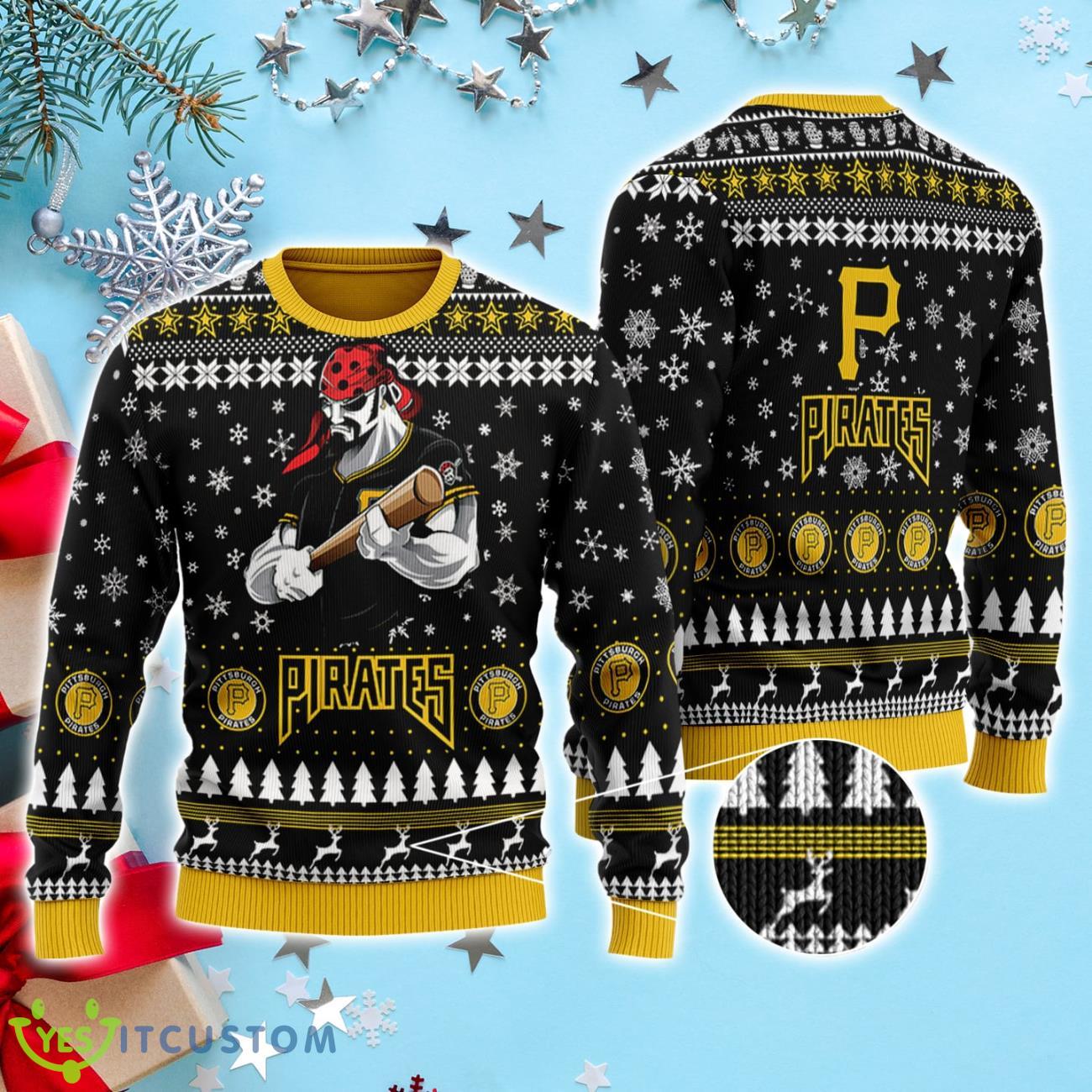 Pittsburgh Pirates 3D Ugly Christmas Sweater 3 Pittsburgh Pirates 3D Ugly Christmas Sweater Product Photo 1