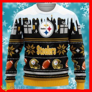 Pittsburgh Steelers Graphics NFL Flowing Milk Ugly Xmas Sweater Custom Number And Name - Pittsburgh Steelers v2 NFL Knitted Sweater Photo 2