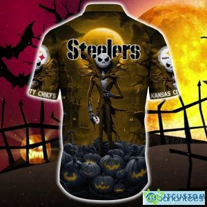 Pittsburgh Steelers Halloween Jack Skellington 3D Hawaiian Shirt For Fans Gift Christmas Men And Women - Pittsburgh Steelers Halloween Jack Hawaii Shirt Trending For This Season_4