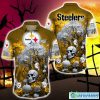 Pittsburgh Steelers Halloween Trending Skull 3D Hawaiian Shirt For Fans Gift Christmas Men And Women - Pittsburgh Steelers Halloween Skull Trending Hawaii Shirt New Arrivals_1
