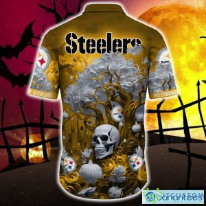 Pittsburgh Steelers Halloween Trending Skull 3D Hawaiian Shirt For Fans Gift Christmas Men And Women - Pittsburgh Steelers Halloween Skull Trending Hawaii Shirt New Arrivals_4