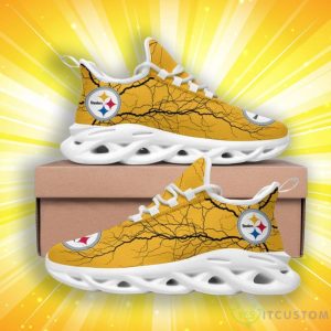 Pittsburgh Steelers Lightning Pattern Max Soul Shoes 3 Pittsburgh Steelers Lightning Pattern Max Soul Shoes Product Photo 2