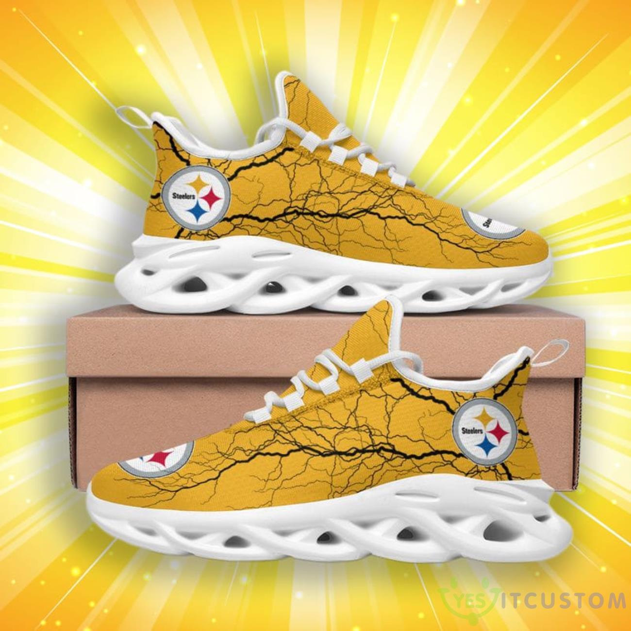 Pittsburgh Steelers Lightning Pattern Max Soul Shoes 6 Pittsburgh Steelers Lightning Pattern Max Soul Shoes Product Photo 2