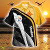 Pittsburgh Steelers Retro 3D Hawaiian Shirt Best For Fans Beach Gift For Men And Women - Pittsburgh Steelers Primary Logo 3D Print Button Shirt_1