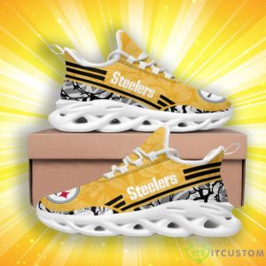 Pittsburgh Steelers Tropical Flowers Max Soul Shoes Product Photo 2