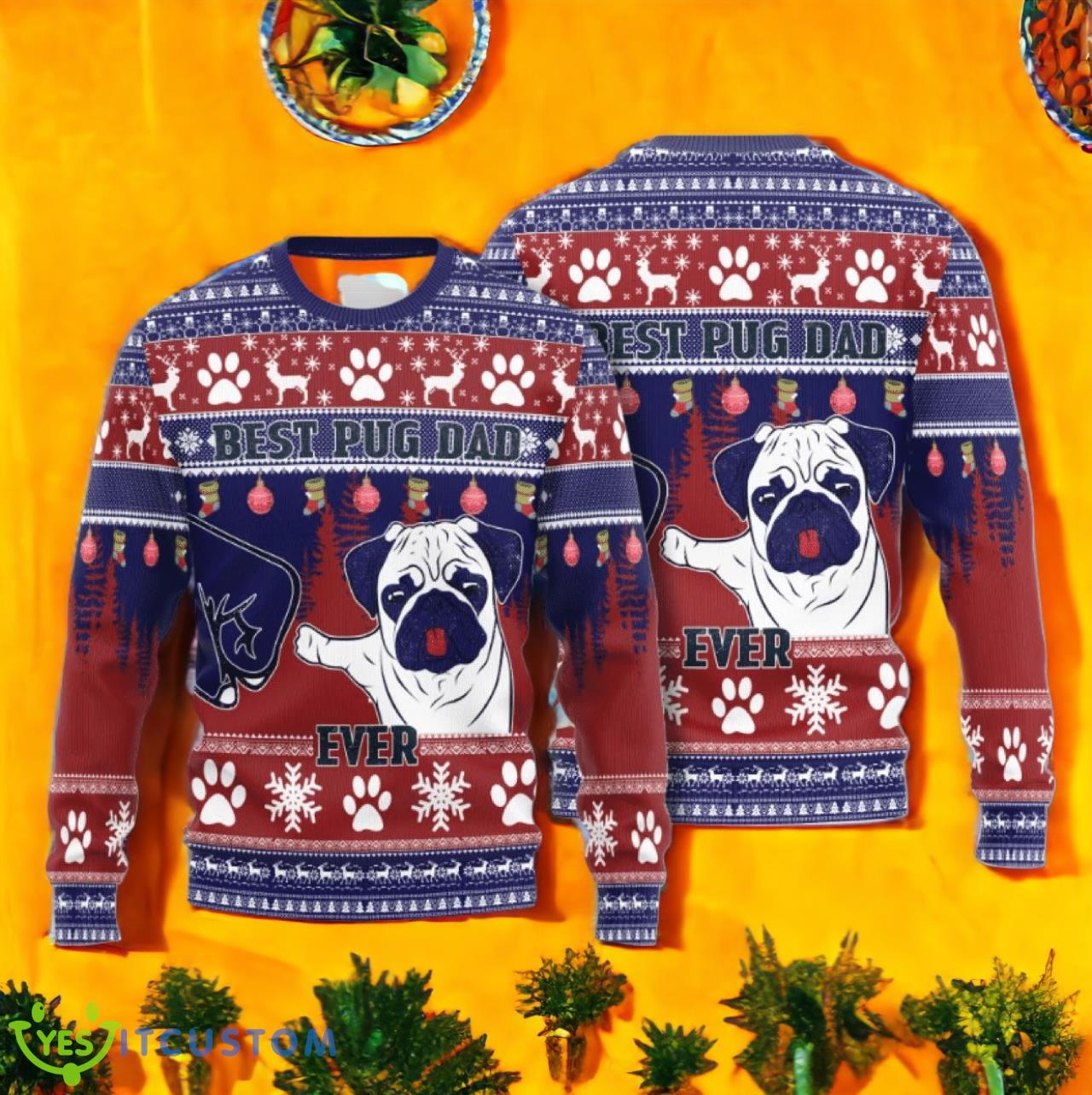 Pug Ugly Christmas Sweater For Men & Women 3 Pug Ugly Christmas Sweater For Men & Women Product Photo 1