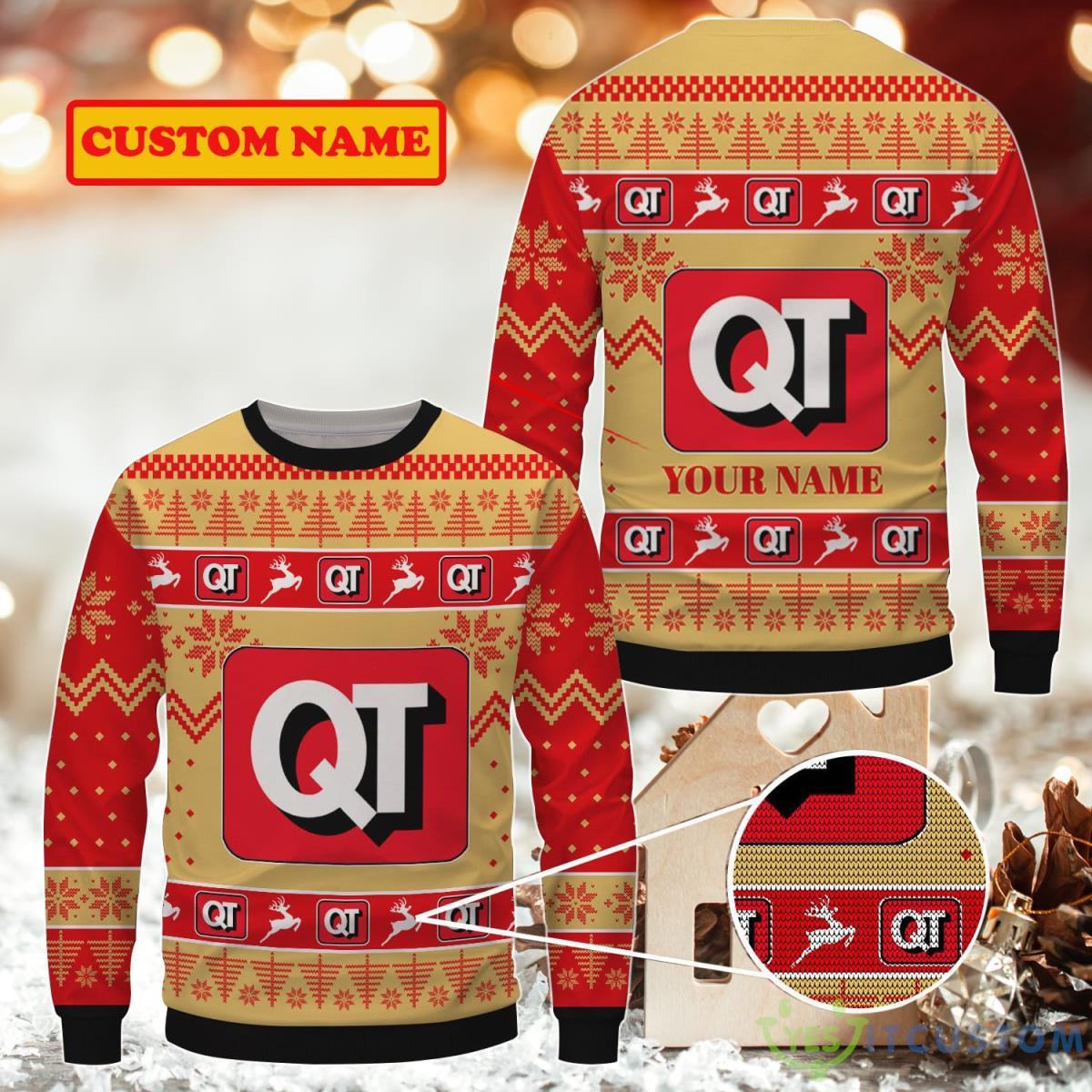 Quiktrip Ugly Christmas Sweater Custom Name For Men Women YesItCustom