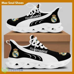 Real Madrid Laliga Running Shoes Detail Max Soul Sneakers For Fans - Real Madrid Chunky Sneakers White Black Max Soul Shoes For Men And Women Photo 2