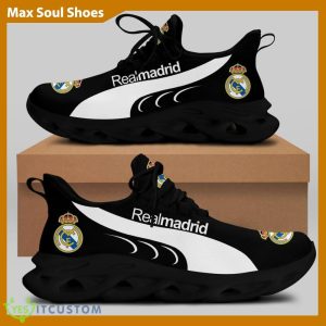 Real Madrid Laliga Running Shoes Detail Max Soul Sneakers For Fans - Real Madrid Chunky Sneakers White Black Max Soul Shoes For Men And Women Photo 1