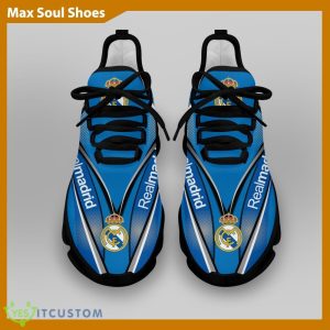 Real Madrid Laliga Running Shoes Runway Max Soul Sneakers For Fans - Real Madrid Chunky Sneakers White Black Max Soul Shoes For Men And Women Photo 4