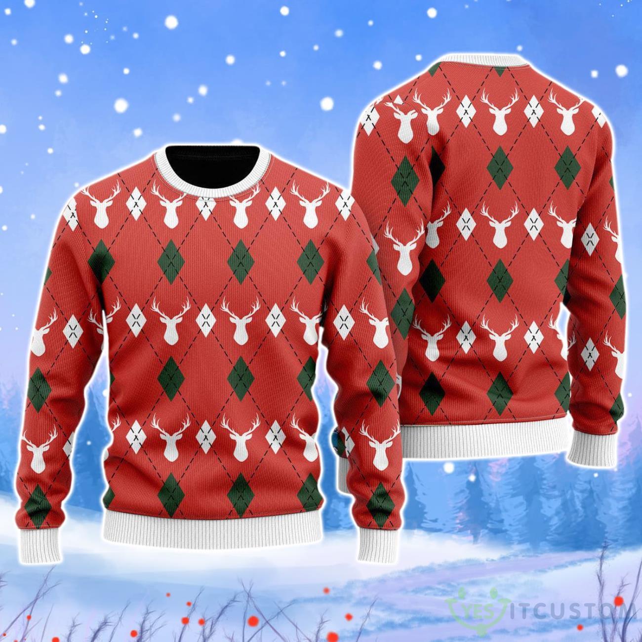 Red Argyle Reinmas Christmas Unisex Ugly Sweater 3 Red Argyle Reinmas Christmas Unisex Ugly Sweater Product Photo 1