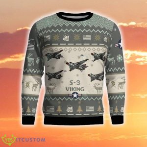 S-3 Viking S3 Aircraft Ugly Sweater Christmas All Over Printed For Men And Women - S-3 Viking S3_Aircraft Ugly Sweater_2