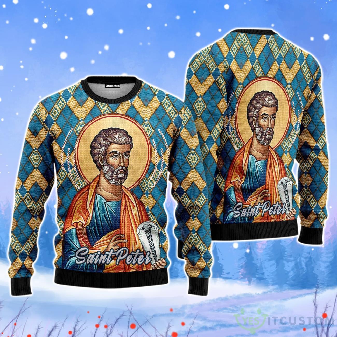 Saint Peter Christmas Unisex Ugly Sweater 3 Saint Peter Christmas Unisex Ugly Sweater Product Photo 1