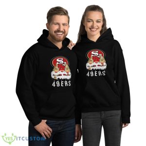 San Francisco 49ers Gnomies Christmas Limited Edition T Shirt, Christmas Sweatshirt - 18500 Unisex Heavy Blend Hooded Sweatshirt