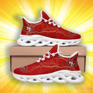San Francisco 49ers Lightning Pattern Max Soul Shoes 3 San Francisco 49ers Lightning Pattern Max Soul Shoes Product Photo 2