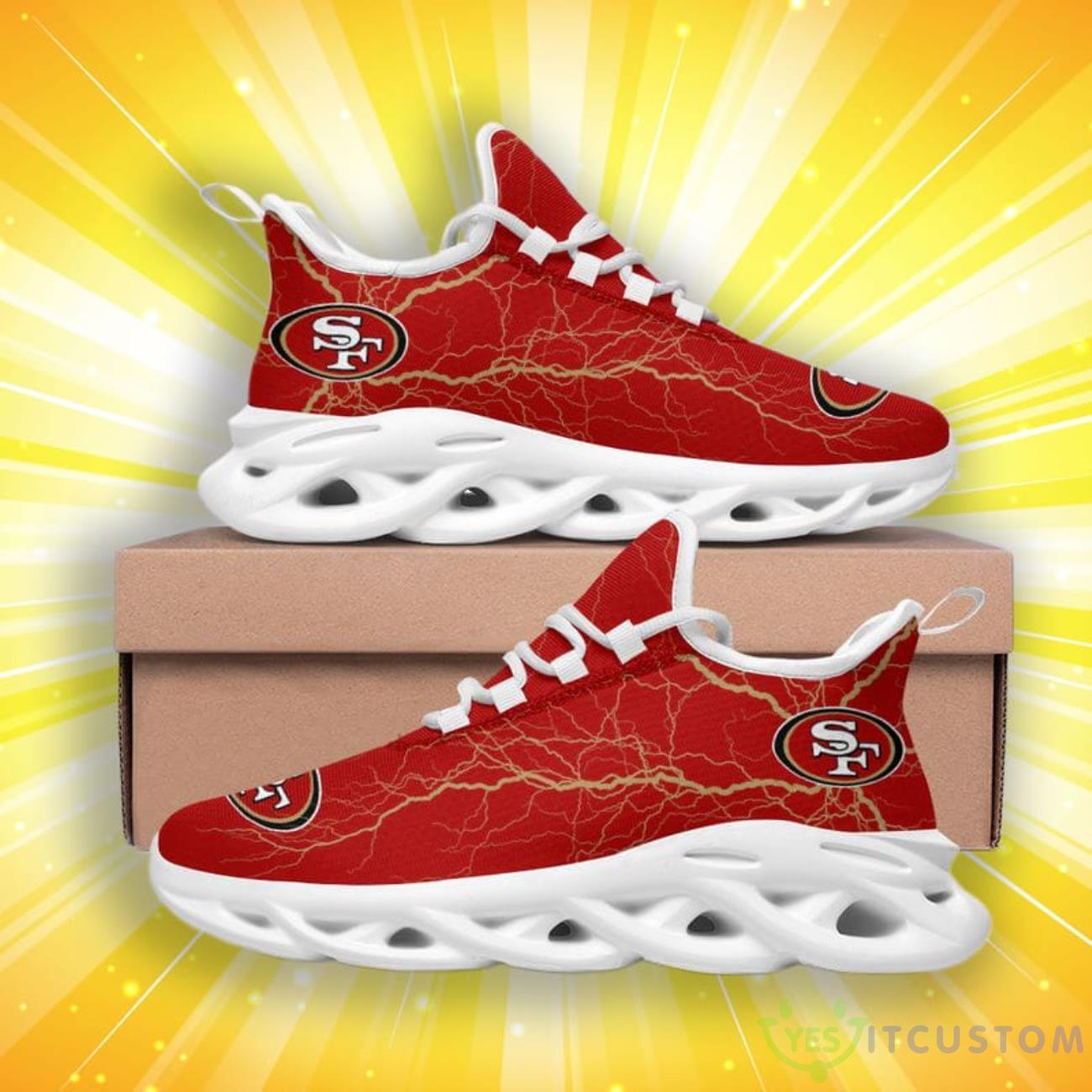 San Francisco 49ers Lightning Pattern Max Soul Shoes 6 San Francisco 49ers Lightning Pattern Max Soul Shoes Product Photo 2