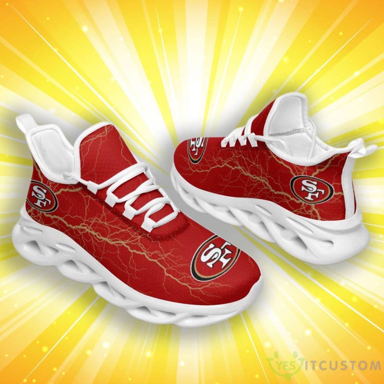 San Francisco 49ers Lightning Pattern Max Soul Shoes 5 San Francisco 49ers Lightning Pattern Max Soul Shoes Product Photo 1