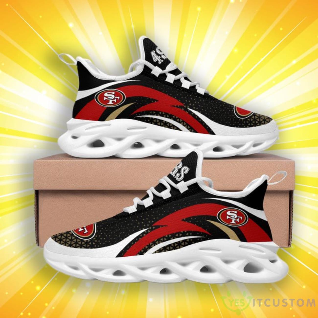 San Francisco 49ers Triangle Abstract Pattern Max Soul Shoes 6 San Francisco 49ers Triangle Abstract Pattern Max Soul Shoes Product Photo 2