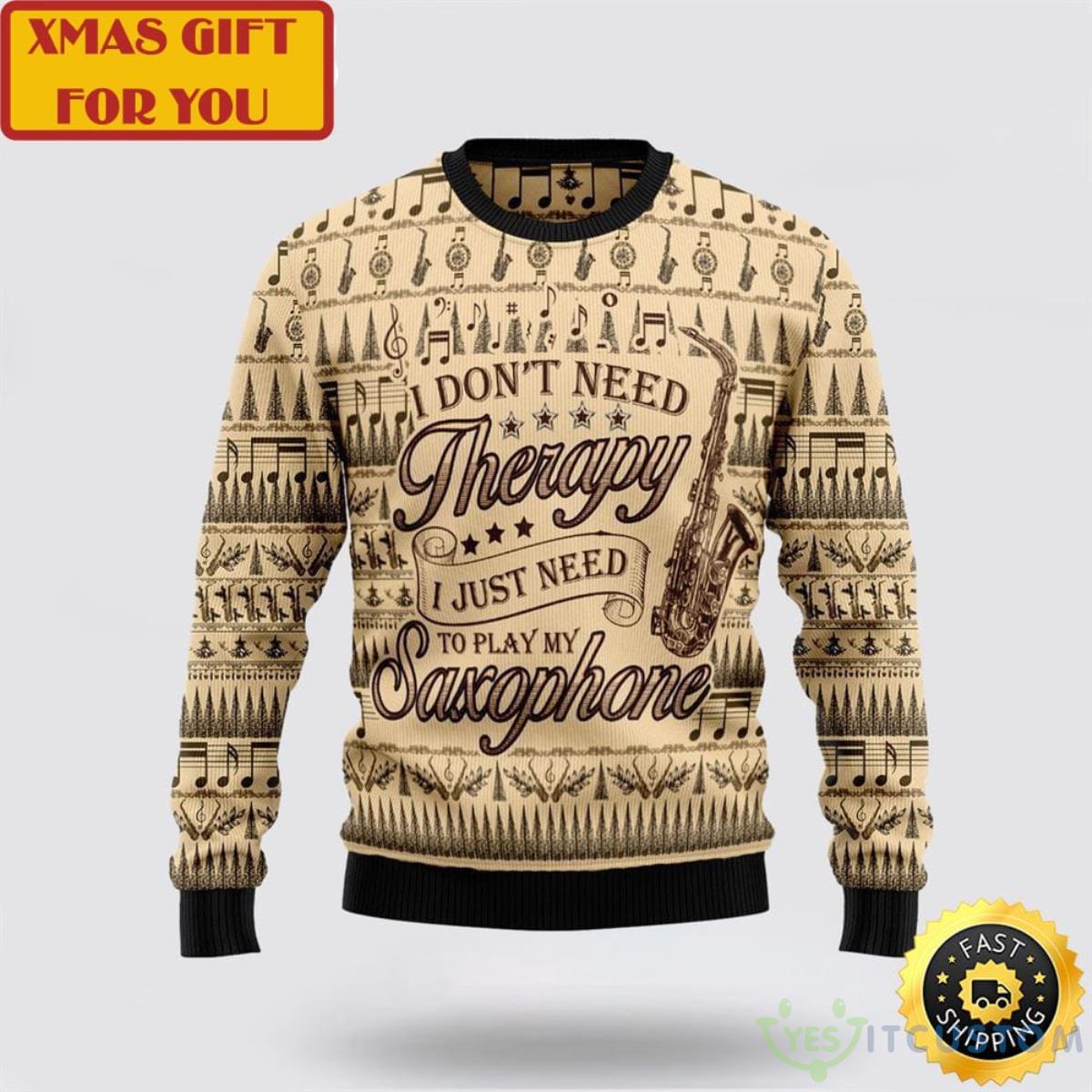 Saxophone Lover Ugly Christmas Sweater 3 Saxophone Lover Ugly Christmas Sweater Product Photo 1
