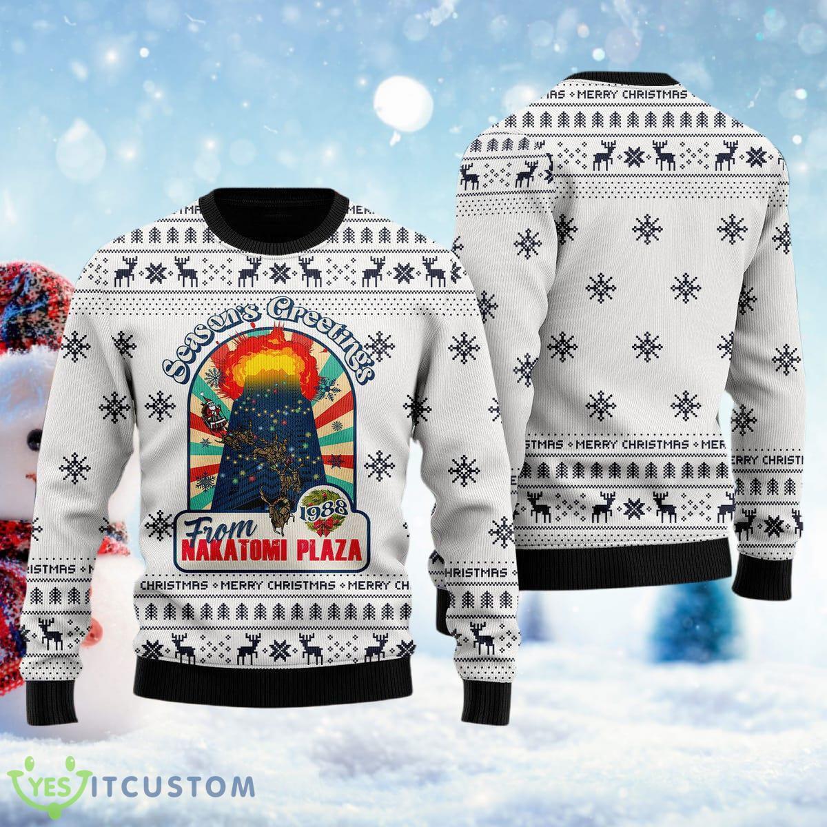 Season Greeting From Nakatomi Plaza Ugly Sweater, Retro Ugly Sweater Best Gift For Men And Women 3 Season Greeting From Nakatomi Plaza Ugly Sweater, Retro Ugly Sweater Best Gift For Men And Women Product Photo 1