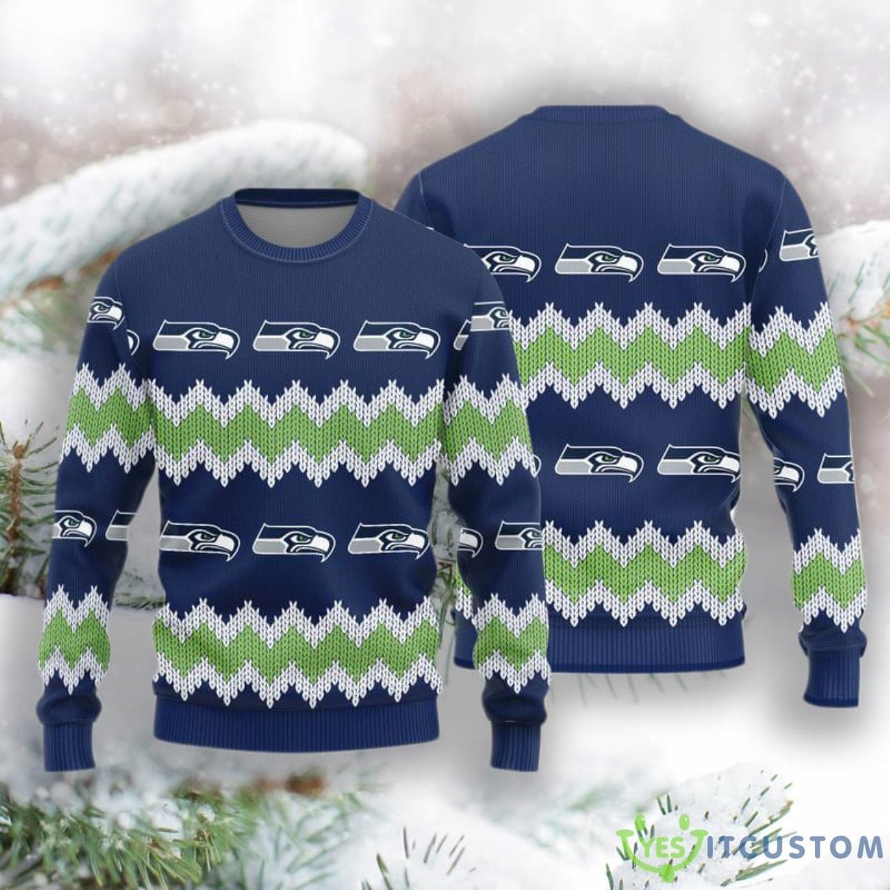 Seattle Seahawks Christmas Pattern Knitted Sweater 3 Seattle Seahawks Christmas Pattern Knitted Sweater Product Photo 1