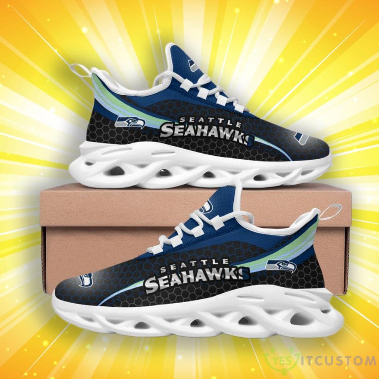 Seattle Seahawks Honeycomb Pattern Max Soul Shoes 6 Seattle Seahawks Honeycomb Pattern Max Soul Shoes Product Photo 2