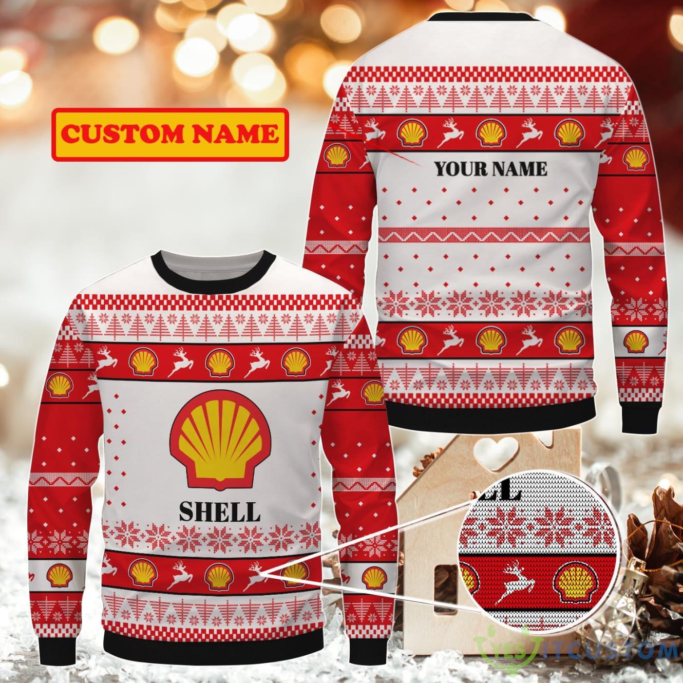 Shell Ugly Christmas Sweater Custom Name 3 Shell Ugly Christmas Sweater Custom Name Product Photo 1