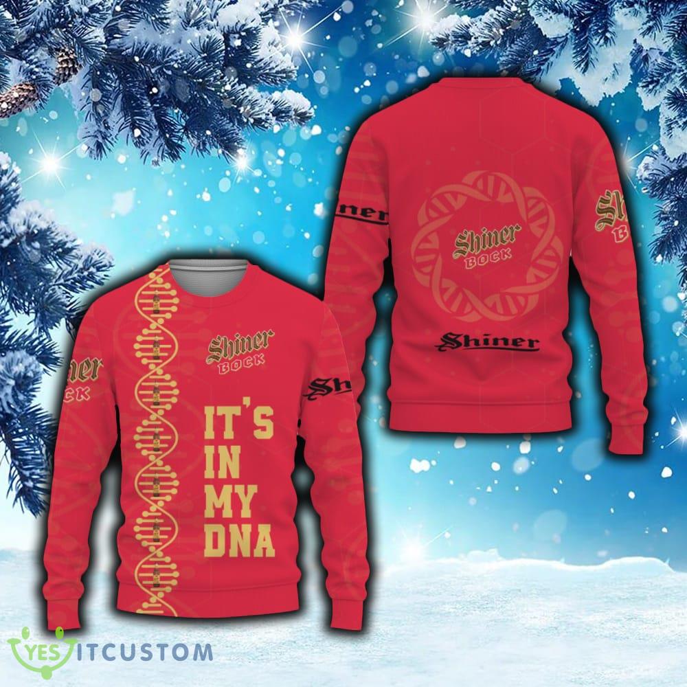 Shiner Bock Beers It's In My DNA Ugly Christmas Sweater Gift For Men And Women 3 shiner bock beers its in my dna ugly christmas sweater gift for men and women