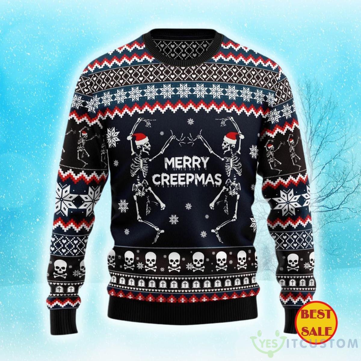 Skeleton Merry Creepmas Ugly Christmas Sweater 3 Skeleton Merry Creepmas Ugly Christmas Sweater Product Photo 1