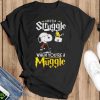 Snoopy Woodstock Harry Potter life’s a struggle when you’re a muggle shirt - Black T-Shirt