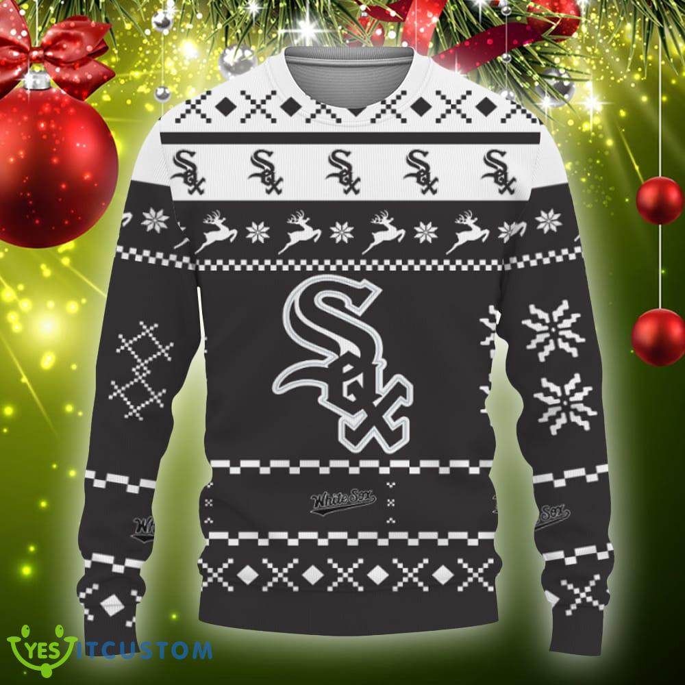 Snow Santa Pattern Logo Chicago White Sox Christmas Tree Knitted Christmas Sweater Gift Holidays 5 Snow Santa Pattern Logo Chicago White Sox Christmas Tree Knitted Christmas Sweater Gift Holidays - Christmas Urly Sweater Snow Santa Pattern Logo Chicago White Sox Christmas Tree Gifts Unisex For Fan, Hoodie, Sweatshirt-3D Sweatshirt_3