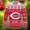Snow Santa Pattern Logo Cincinnati Reds Christmas Tree Ugly Christmas Sweater Gift Holidays - Christmas Urly Sweater Snow Santa Pattern Logo Cincinnati Reds Christmas Tree Gifts Unisex For Fan, Hoodie, Sweatshirt-3D Sweatshirt_3