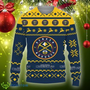 Snow Santa Pattern Logo Denver Nuggets Christmas Tree Ugly Christmas Sweater Gift Holidays - Christmas Urly Sweater Snow Santa Pattern Logo Denver Nuggets Christmas Tree Gifts Unisex For Fan, Hoodie, Sweatshirt-3D Sweatshirt_3