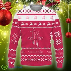 Snow Santa Pattern Logo Houston Rockets Christmas Tree Ugly Christmas Sweater Gift Holidays - Christmas Urly Sweater Snow Santa Pattern Logo Houston Rockets Christmas Tree Gifts Unisex For Fan, Hoodie, Sweatshirt-3D Sweatshirt_3