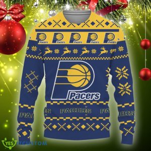 Snow Santa Pattern Logo Indiana Pacers Christmas Tree Ugly Christmas Sweater Gift Holidays - Christmas Urly Sweater Snow Santa Pattern Logo Indiana Pacers Christmas Tree Gifts Unisex For Fan, Hoodie, Sweatshirt-3D Sweatshirt_3