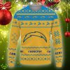 Snow Santa Pattern Logo Los Angeles Chargers Christmas Tree Knitted Christmas 3D Sweater Gift Holidays - Christmas Urly Sweater Snow Santa Pattern Logo Los Angeles Chargers Christmas Tree Gifts Unisex For Fan, Hoodie, Sweatshirt-3D Sweatshirt_3
