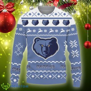 Snow Santa Pattern Logo Memphis Grizzlies Christmas Tree Knitted Christmas Sweater Gift Holidays - Christmas Urly Sweater Snow Santa Pattern Logo Memphis Grizzlies Christmas Tree Gifts Unisex For Fan, Hoodie, Sweatshirt-3D Sweatshirt_3