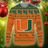 Snow Santa Pattern Logo Miami Hurricanes Christmas Tree Knitted Xmas 3D Sweater Gift Holidays - Christmas Urly Sweater Snow Santa Pattern Logo Miami Hurricanes Christmas Tree Gifts Unisex For Fan, Hoodie, Sweatshirt-3D Sweatshirt_3