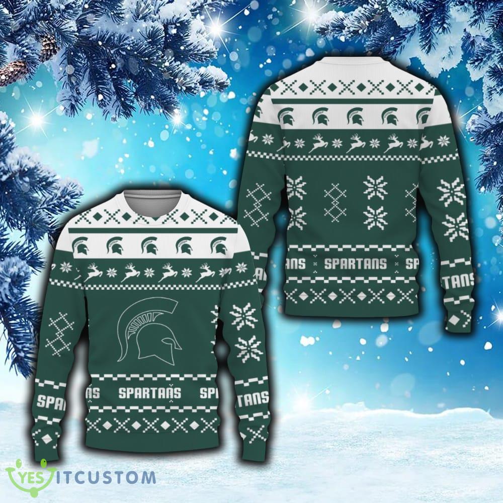 Snow Santa Pattern Logo Michigan State Spartans Tree Ugly Christmas Sweater New For Fans Gift Christmas 3 Snow Santa Pattern Logo Michigan State Spartans Tree Ugly Christmas Sweater New For Fans Gift Christmas - Snow Santa Pattern Logo Michigan State Spartans Tree Ugly Christmas Sweater New For Fans Gift Christmas