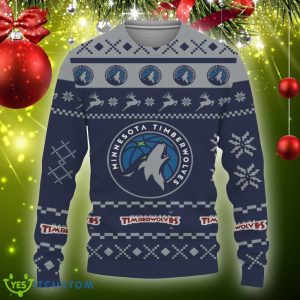 Snow Santa Pattern Logo Minnesota Timberwolves Christmas Tree Ugly Xmas Sweater Gift Holidays - Christmas Urly Sweater Snow Santa Pattern Logo Minnesota Timberwolves Christmas Tree Gifts Unisex For Fan, Hoodie, Sweatshirt-3D Sweatshirt_3