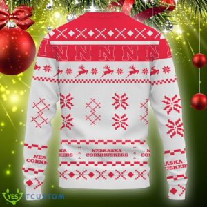 Snow Santa Pattern Logo Nebraska Cornhuskers Christmas Tree Knitted Christmas Sweater Gift Holidays - Christmas Urly Sweater Snow Santa Pattern Logo Nebraska Cornhuskers Christmas Tree Gifts Unisex For Fan, Hoodie, Sweatshirt-3D Sweatshirt_4