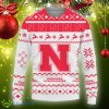 Snow Santa Pattern Logo Nebraska Cornhuskers Christmas Tree Knitted Christmas Sweater Gift Holidays - Christmas Urly Sweater Snow Santa Pattern Logo Nebraska Cornhuskers Christmas Tree Gifts Unisex For Fan, Hoodie, Sweatshirt-3D Sweatshirt_3