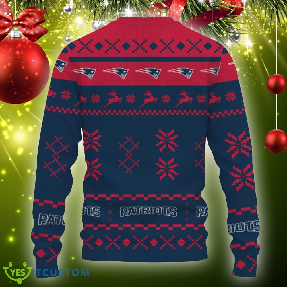Snow Santa Pattern Logo New England Patriots Christmas Tree Ugly Christmas Sweater AOP Gift Holidays 6 Snow Santa Pattern Logo New England Patriots Christmas Tree Ugly Christmas Sweater AOP Gift Holidays - Christmas Urly Sweater Snow Santa Pattern Logo New England Patriots Christmas Tree Gifts Unisex For Fan, Hoodie, Sweatshirt-3D Sweatshirt_4