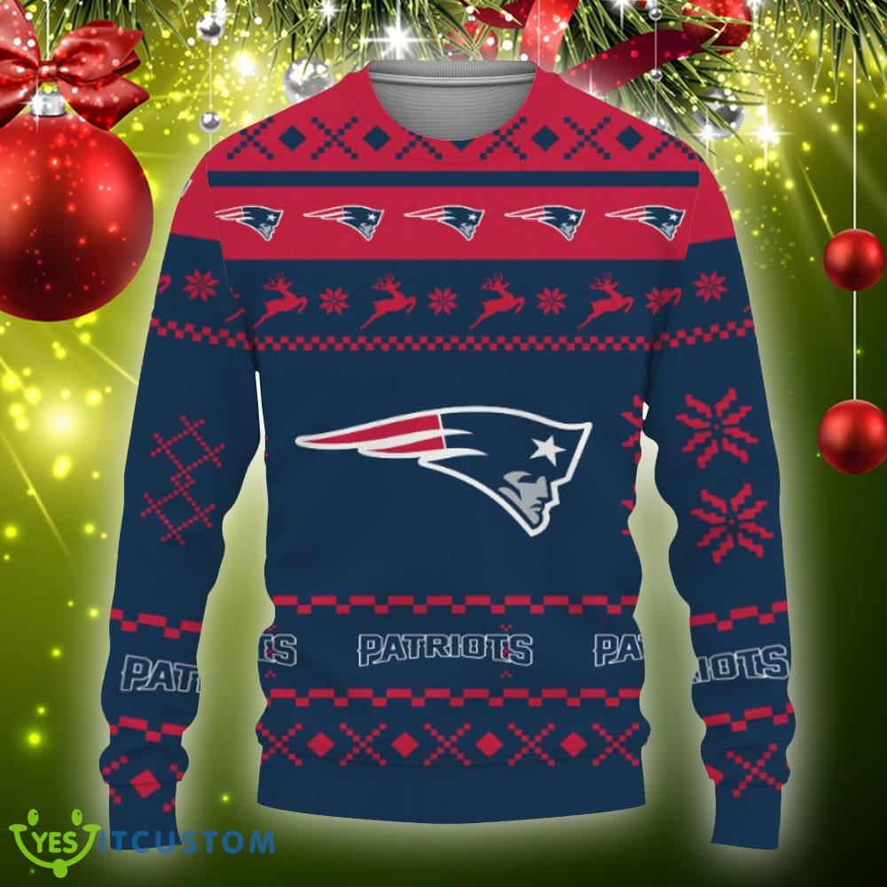Snow Santa Pattern Logo New England Patriots Christmas Tree Ugly Christmas Sweater AOP Gift Holidays 5 Snow Santa Pattern Logo New England Patriots Christmas Tree Ugly Christmas Sweater AOP Gift Holidays - Christmas Urly Sweater Snow Santa Pattern Logo New England Patriots Christmas Tree Gifts Unisex For Fan, Hoodie, Sweatshirt-3D Sweatshirt_3