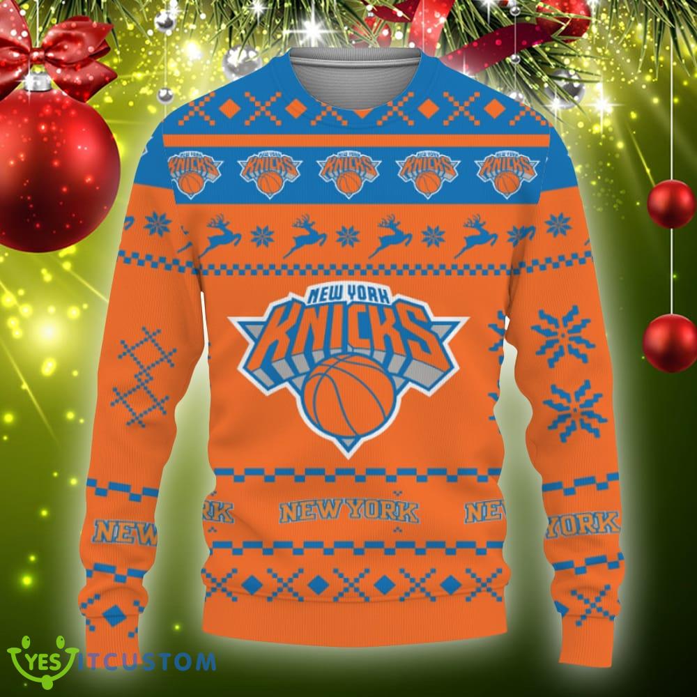 Snow Santa Pattern Logo New York Knicks Christmas Tree Ugly Christmas Sweater Gift Holidays 5 Snow Santa Pattern Logo New York Knicks Christmas Tree Ugly Christmas Sweater Gift Holidays - Christmas Urly Sweater Snow Santa Pattern Logo New York Knicks Christmas Tree Gifts Unisex For Fan, Hoodie, Sweatshirt-3D Sweatshirt_3
