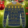 Snow Santa Pattern Logo Notre Dame Fighting Irish Christmas Tree Knitted Xmas Sweater Gift Holidays - 201023-133246