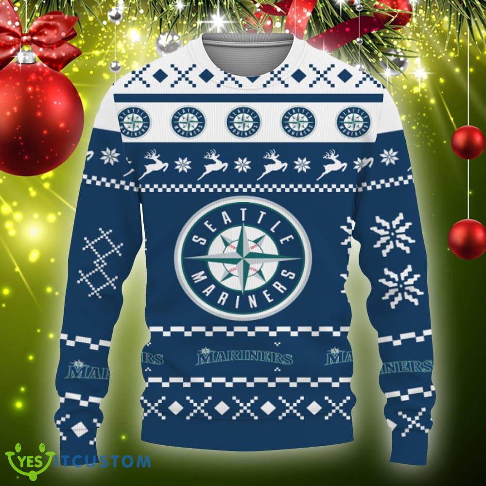 Snow Santa Pattern Logo Seattle Mariners Christmas Tree Ugly Xmas Sweater Gift Holidays 5 Snow Santa Pattern Logo Seattle Mariners Christmas Tree Ugly Xmas Sweater Gift Holidays - Christmas Urly Sweater Snow Santa Pattern Logo Seattle Mariners Christmas Tree Gifts Unisex For Fan, Hoodie, Sweatshirt-3D Sweatshirt_3